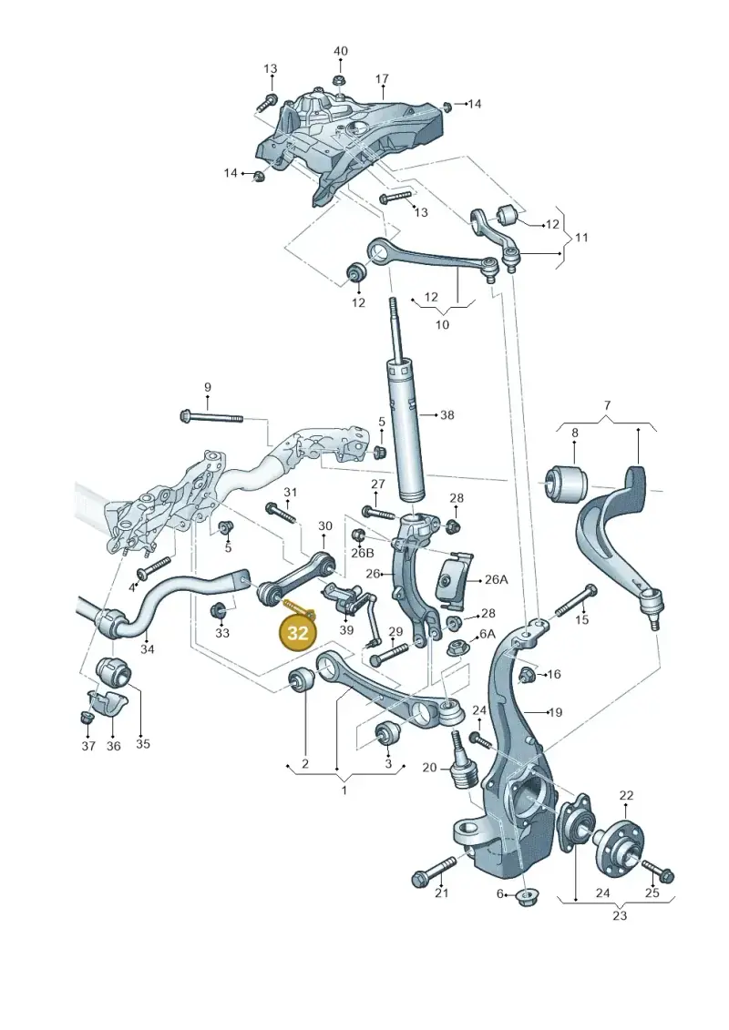 N10570702 — Audi A7 Sportback (2014-2018) diagram 788407000, position 32
