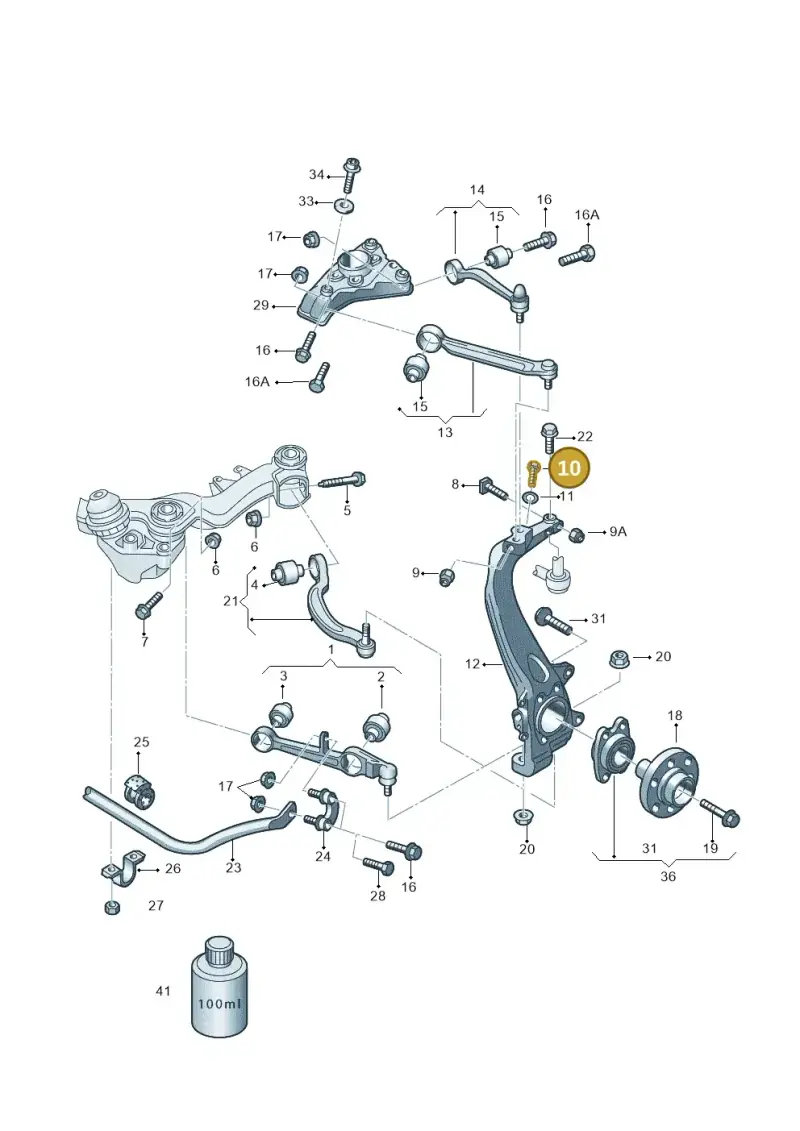 N10576802 — Audi RS4 Cabrio qu.    08> (2007-) diagram 233407000, position 10