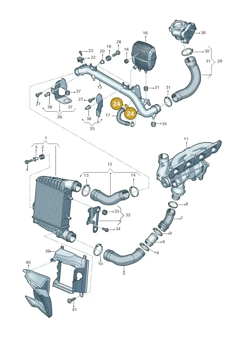 N10577101 — Audi A8L qu. 3.0 TDI (2013-2018) diagram 696145420, position 24