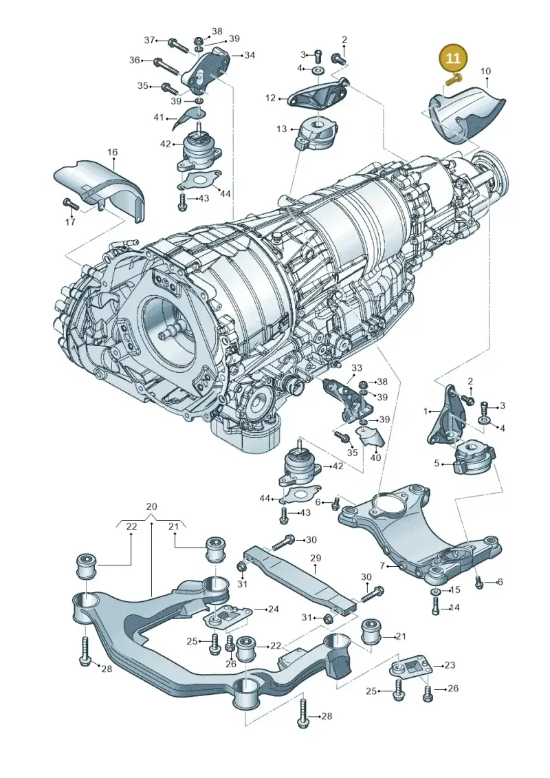 N10578904 — Audi A8/S8/qu. lang    08> (2007-) diagram 291399800, position 11