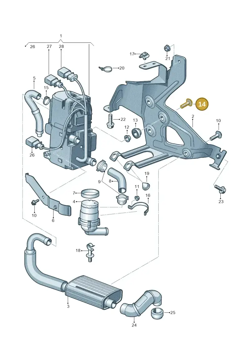 N10607601 — Audi A8L qu. 3.0 TDI (2013-2018) diagram 696261000, position 14
