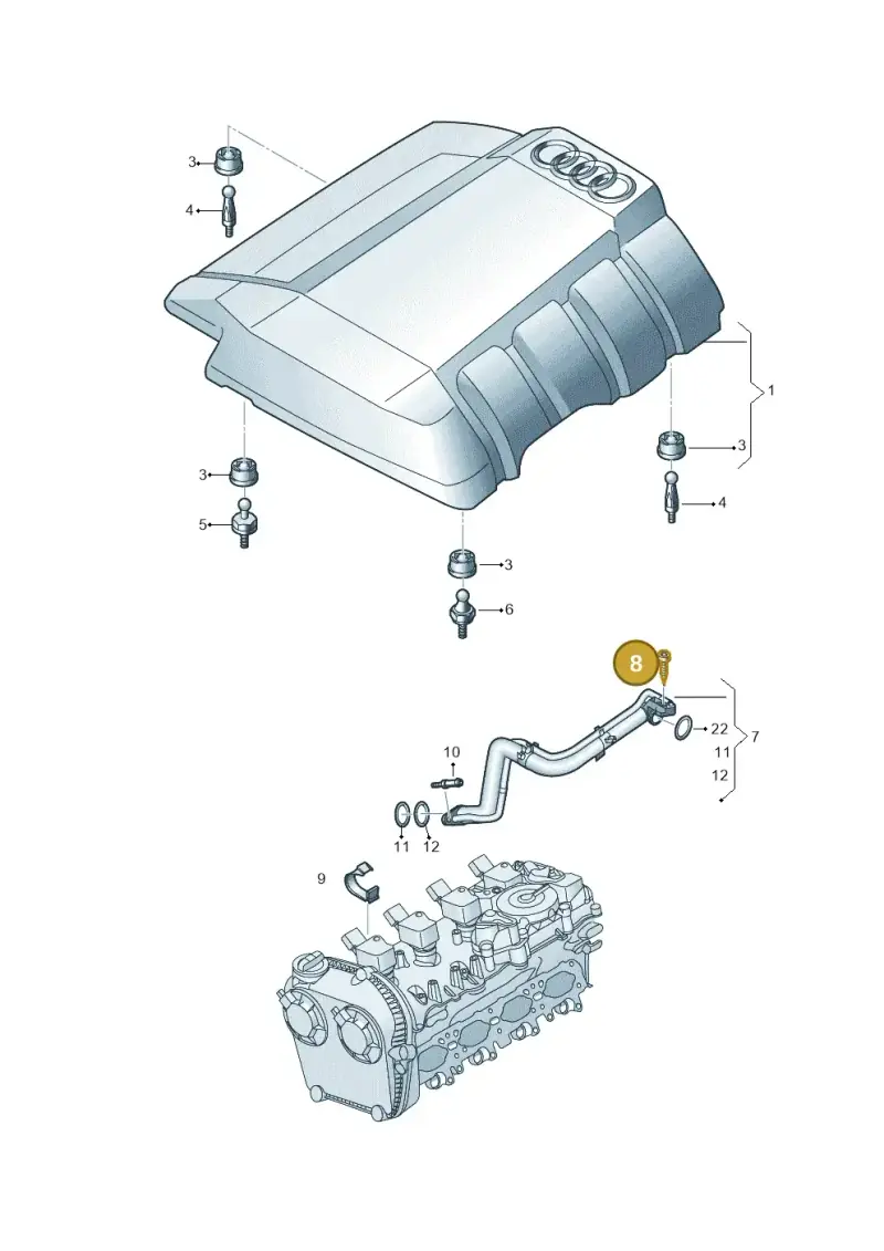 N10611201 — Audi A6 2.0 (2018-) diagram 435103040, position 8