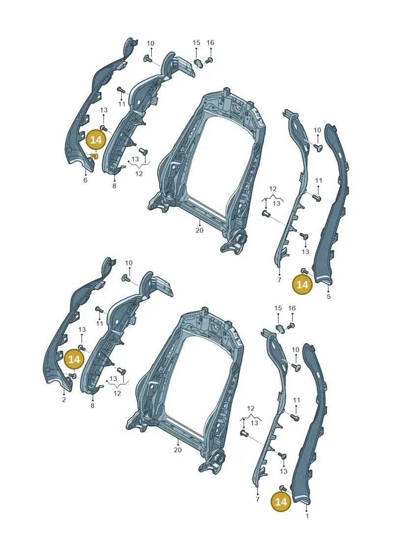 N10611201 — Audi TTRS Coupe (2016-2023) diagram 850881560, position 14