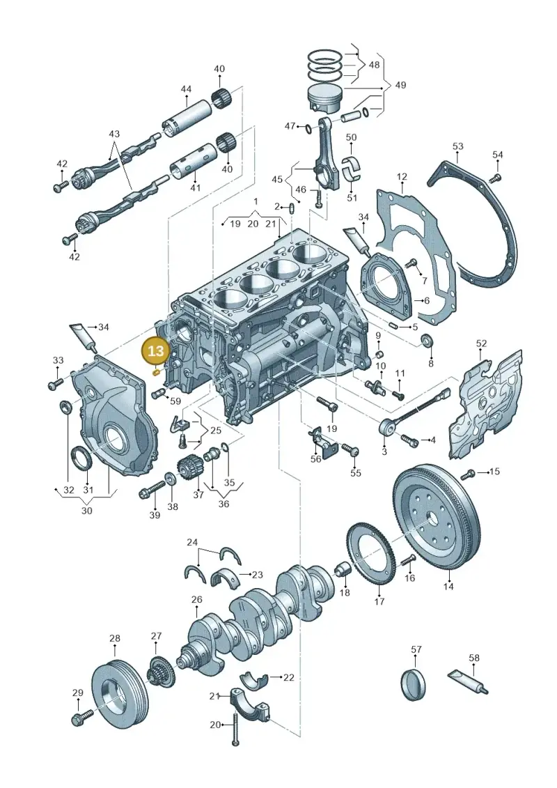 N10617101 — Audi A3 Sportback (2019-2021) diagram 596103014, position 13