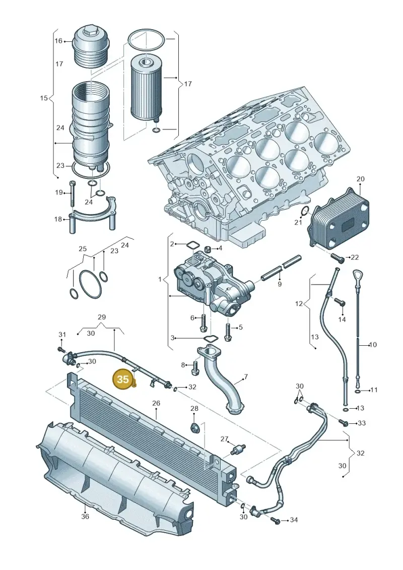 N10617401 — Audi Q7 qu. 3.0 TDI (2009-2015) diagram 493115500, position 35