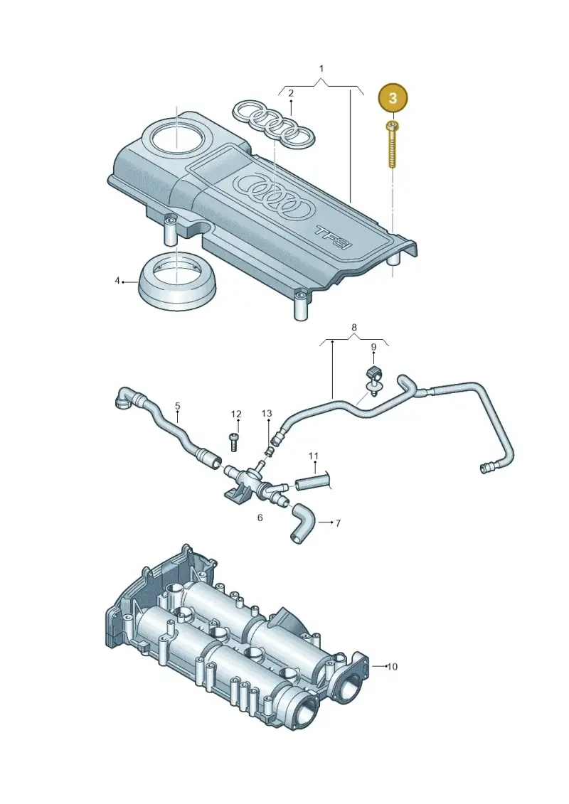 N10619302 — Audi A1 Sportback (2010-2015) diagram 646103290, position 3