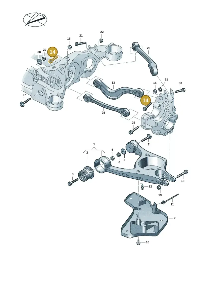 N10628601 — Audi RS e-tron GT (2020-2020) diagram 4j1505300, position 14