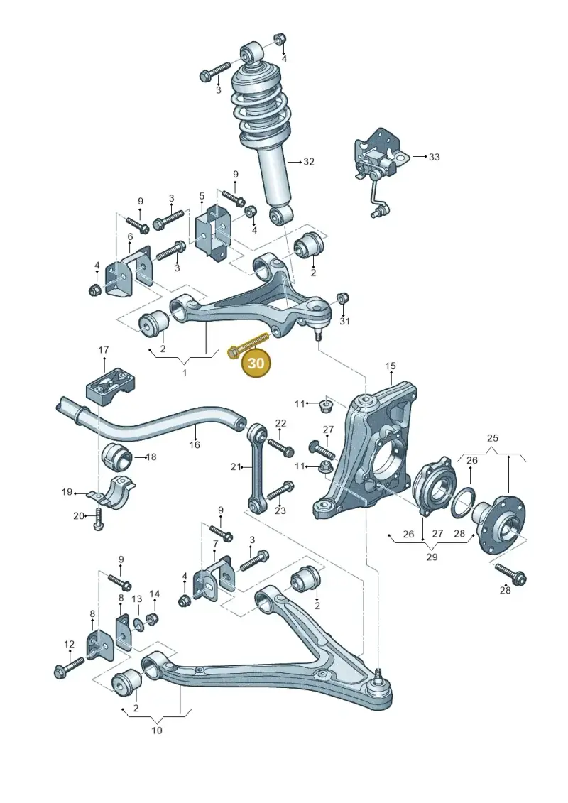N10629501 — Audi R8                08> (2007-) diagram 618407100, position 30