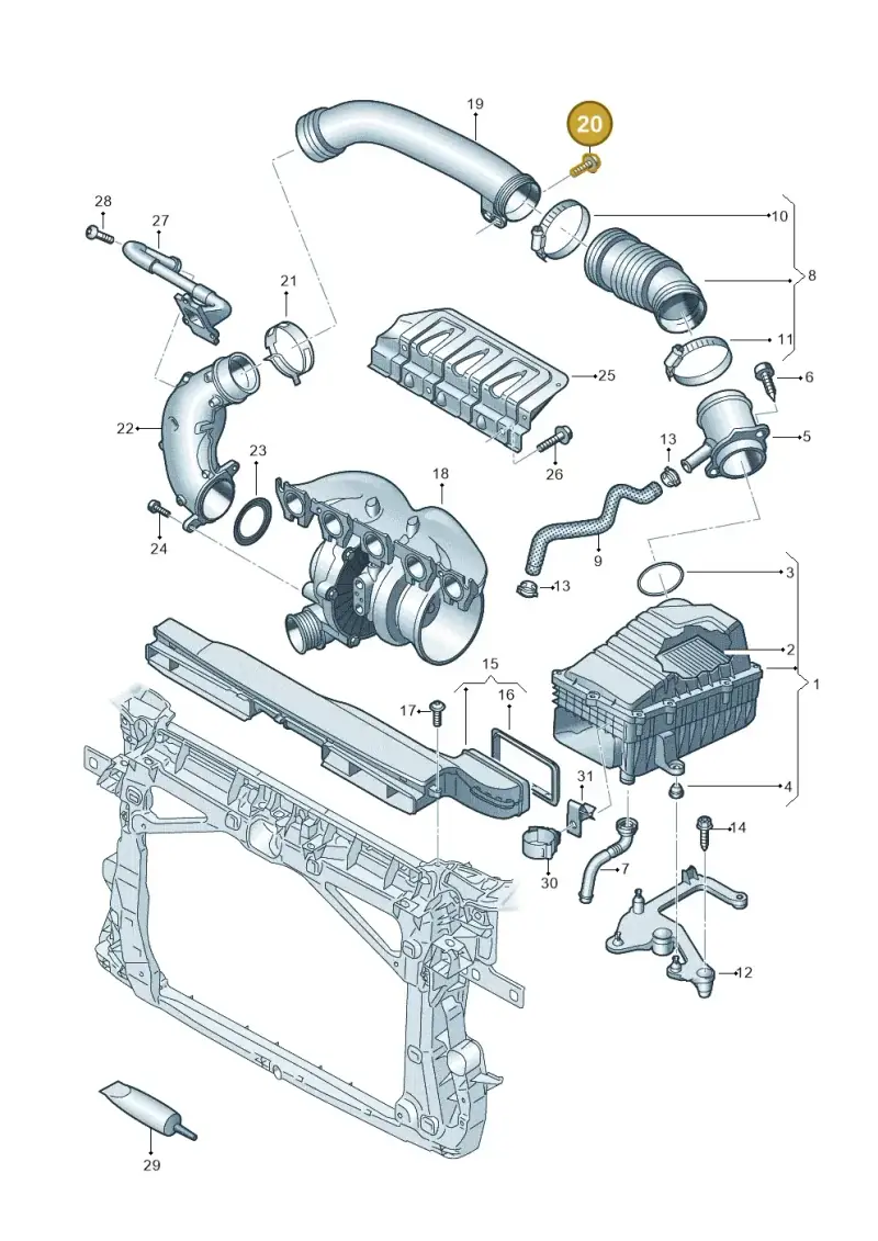N10644401 — Audi RSQ3 Sportback (2019-2024) diagram 898133300, position 20