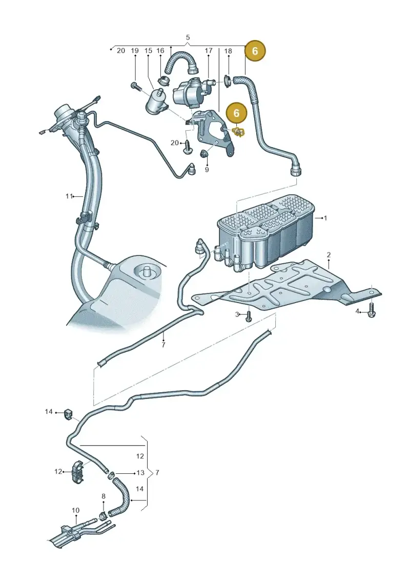 N10649101 — Audi A8L (2017-2022) diagram 838201085, position 6