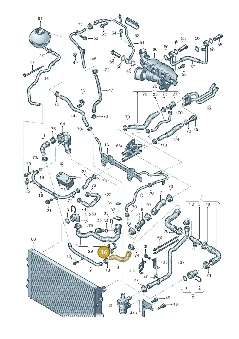 N10654001 — Audi A3 Sportback (2008-2013) diagram 412121660, position 36