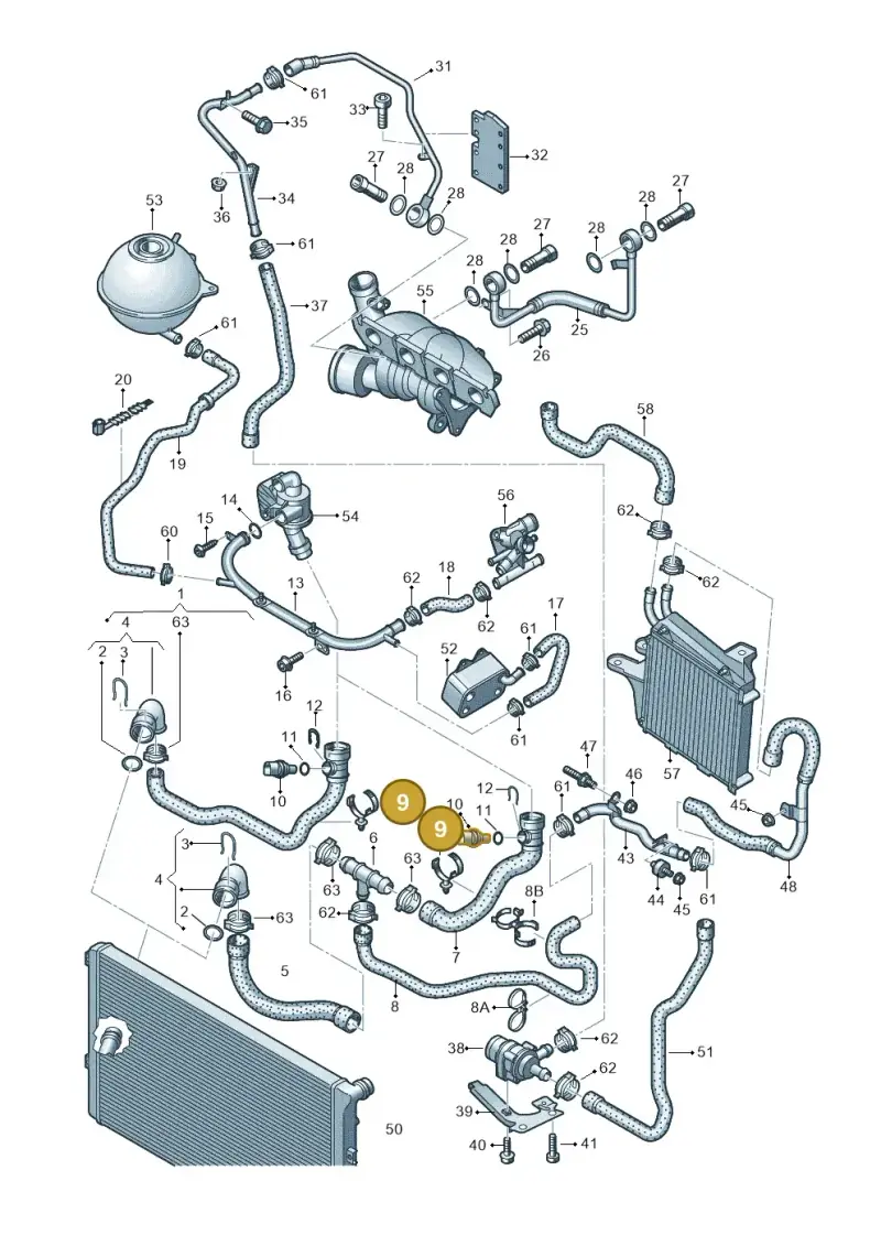 N10654001 — Audi TTS Coupe 2.0 (2010-2014) diagram 609121510, position 9