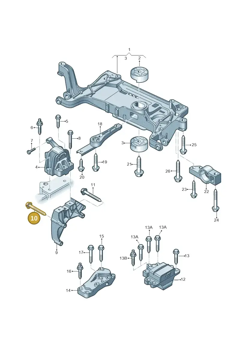 N10680203 — Audi Q3 2.0 TDI (2014-2019) diagram 728199050, position 10