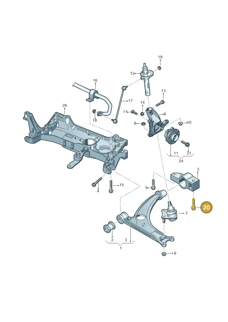 N10694701 — Audi TT Coupe/Roadster 08> (2007-) diagram 460407000, position 20