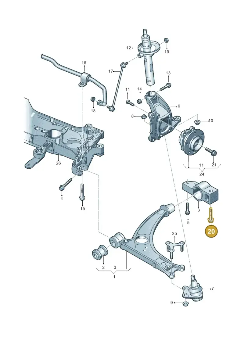 N10694701 — Audi TTS Coupe 2.0 (2010-2014) diagram 707407000, position 20