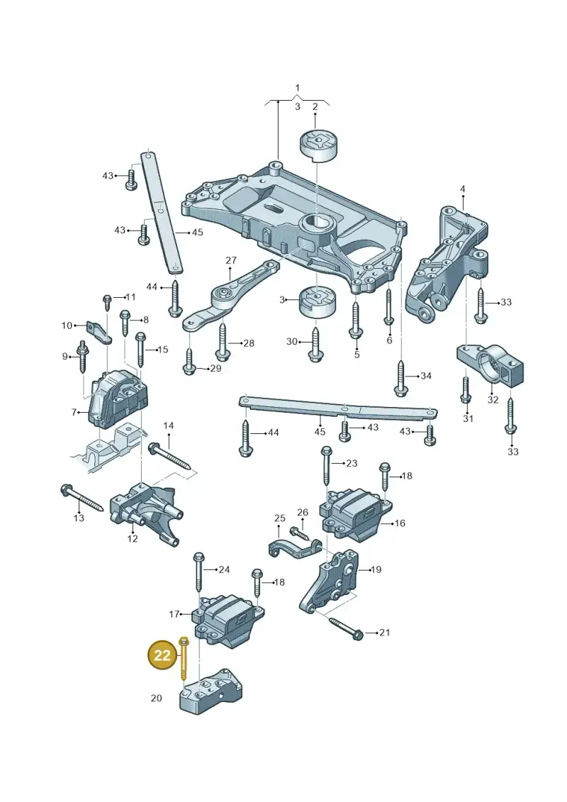 N10703401 — Audi A3 Sportback (2008-2013) diagram 412199000, position 22