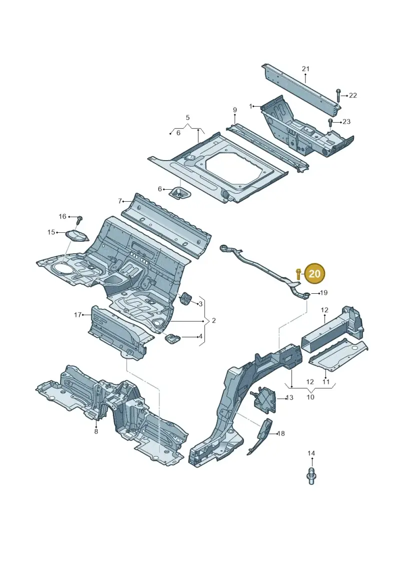 N10706902 — Audi A8L (2017-2022) diagram 838803260, position 20