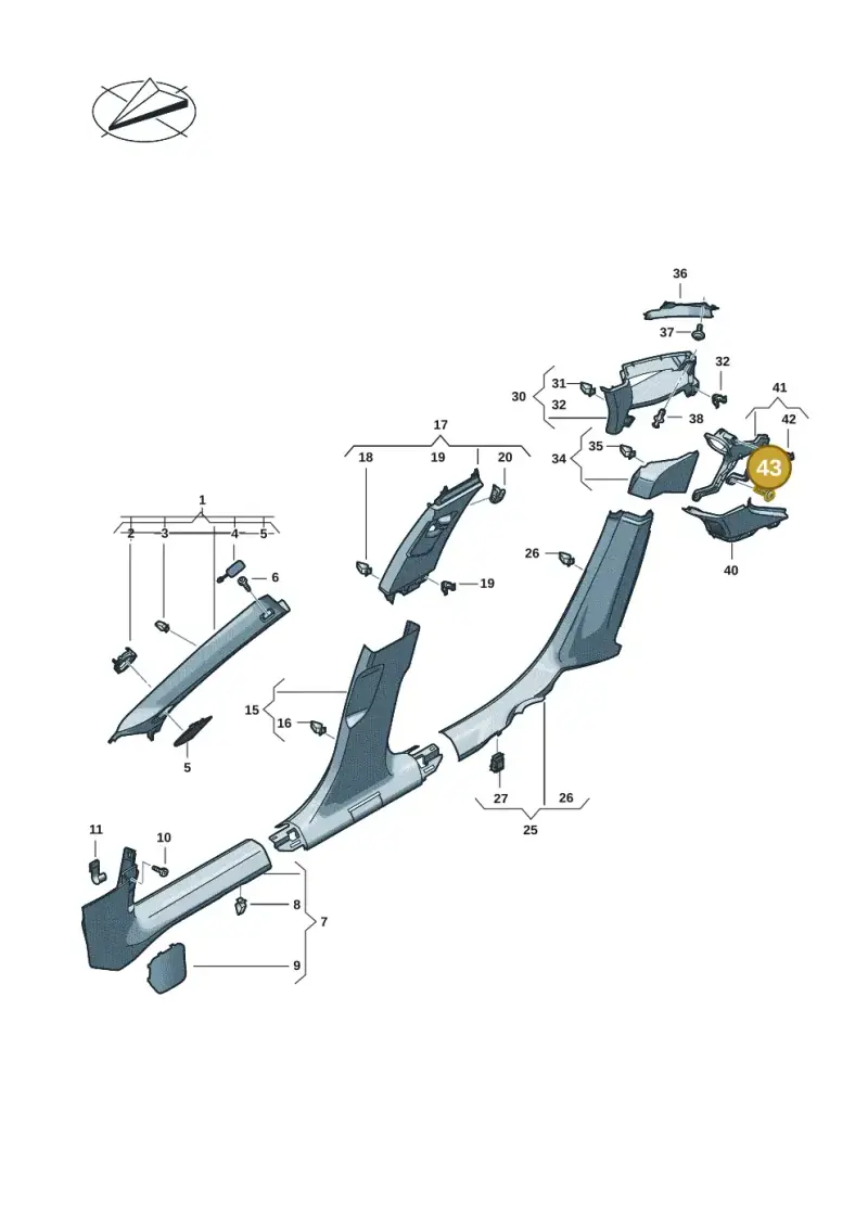 N10714802 — Audi A5 Limo 2.0 (2024-) diagram 8wh867650, position 43