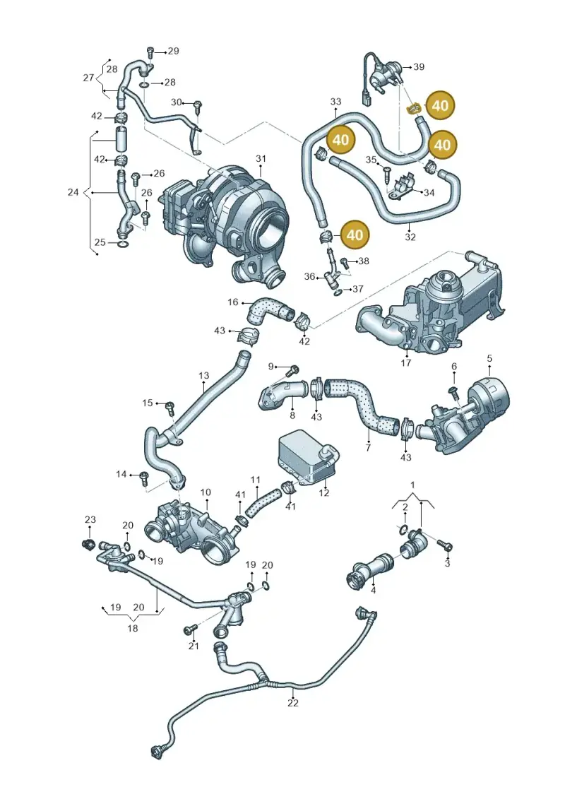 N10716001 — Audi A6 2.0 (2018-) diagram 838121170, position 40