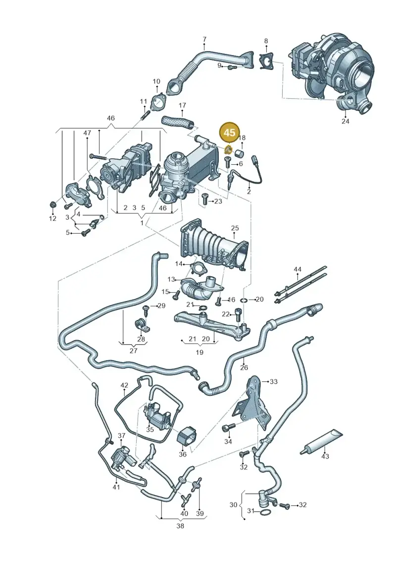 N10716001 — Audi A6 2.0 (2018-) diagram 838131400, position 45