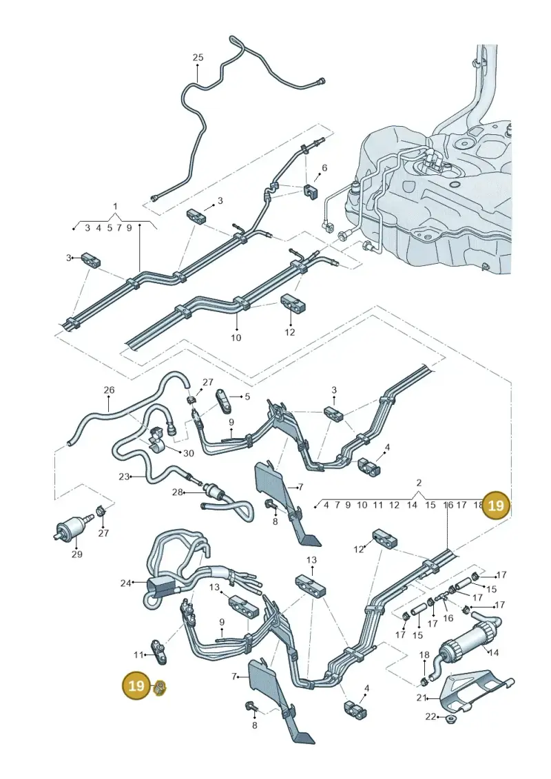N10716201 — Audi A5 Sportback (2016-2020) diagram 849201400, position 19