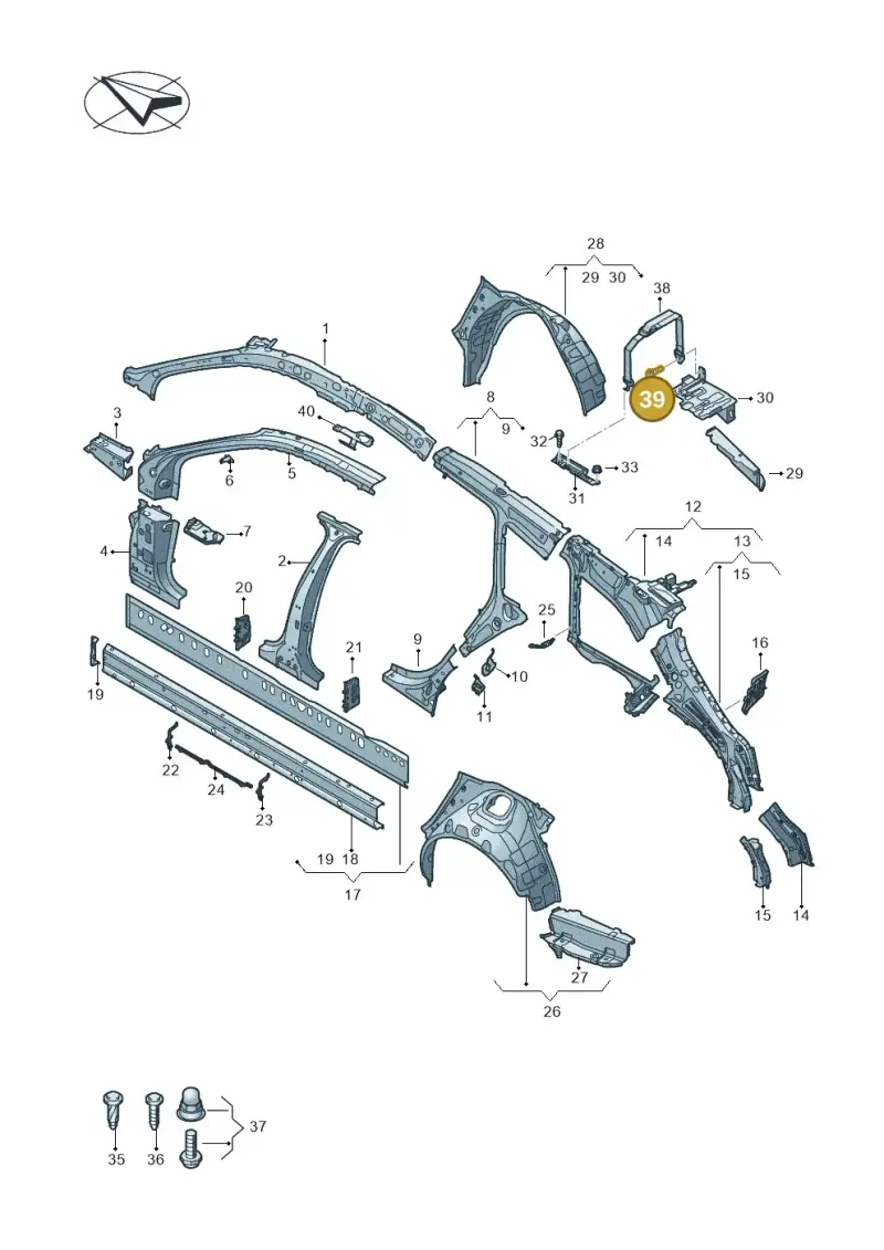 N10718801 — Audi RS6 Avant (2019-) diagram 430809010, position 39