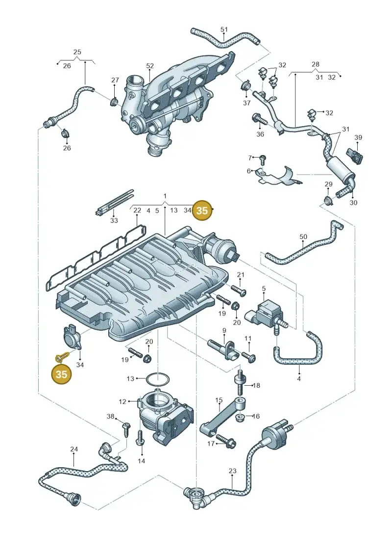N10721301 — Audi A8L qu. 3.0 TDI (2013-2018) diagram 696133040, position 35