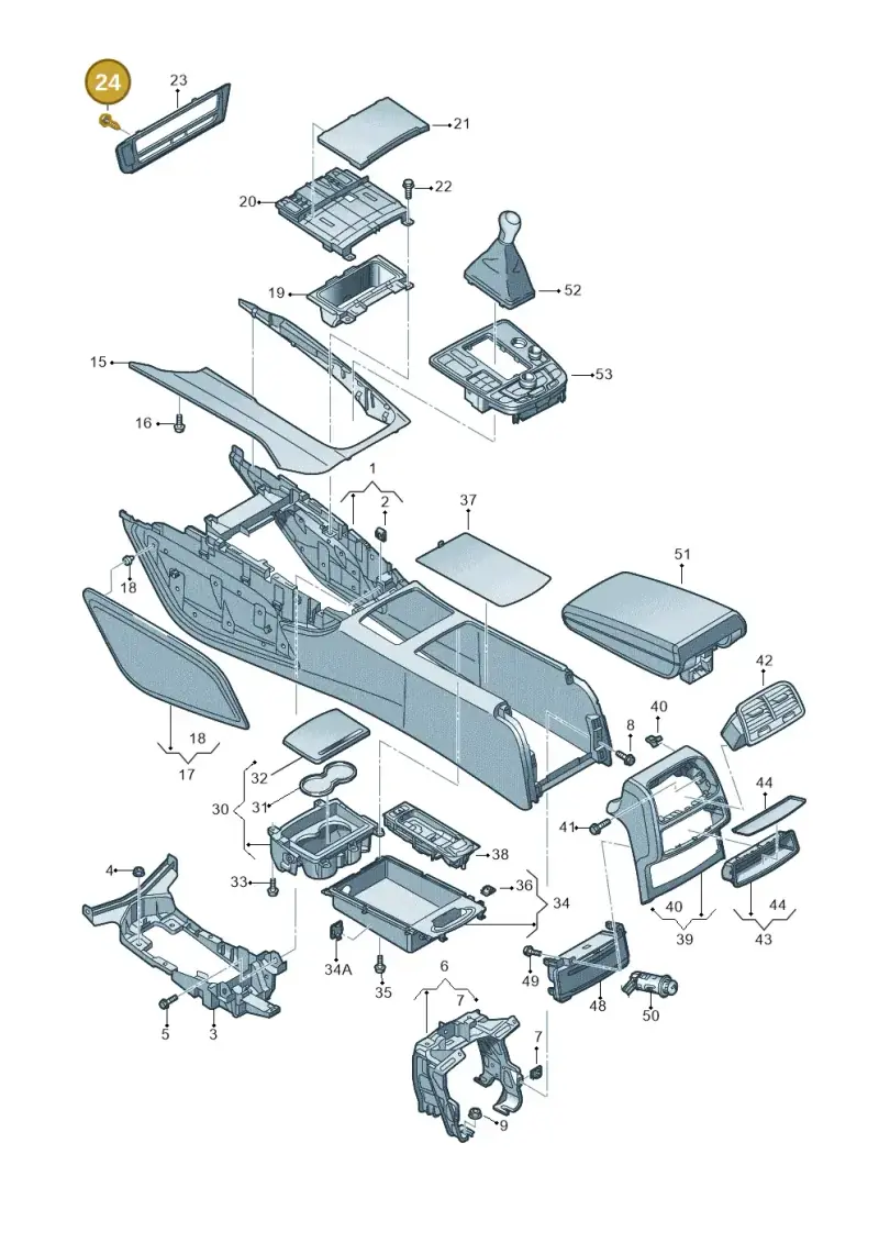 N10721301 — Audi A7 Sportback (2014-2018) diagram 711863500, position 24
