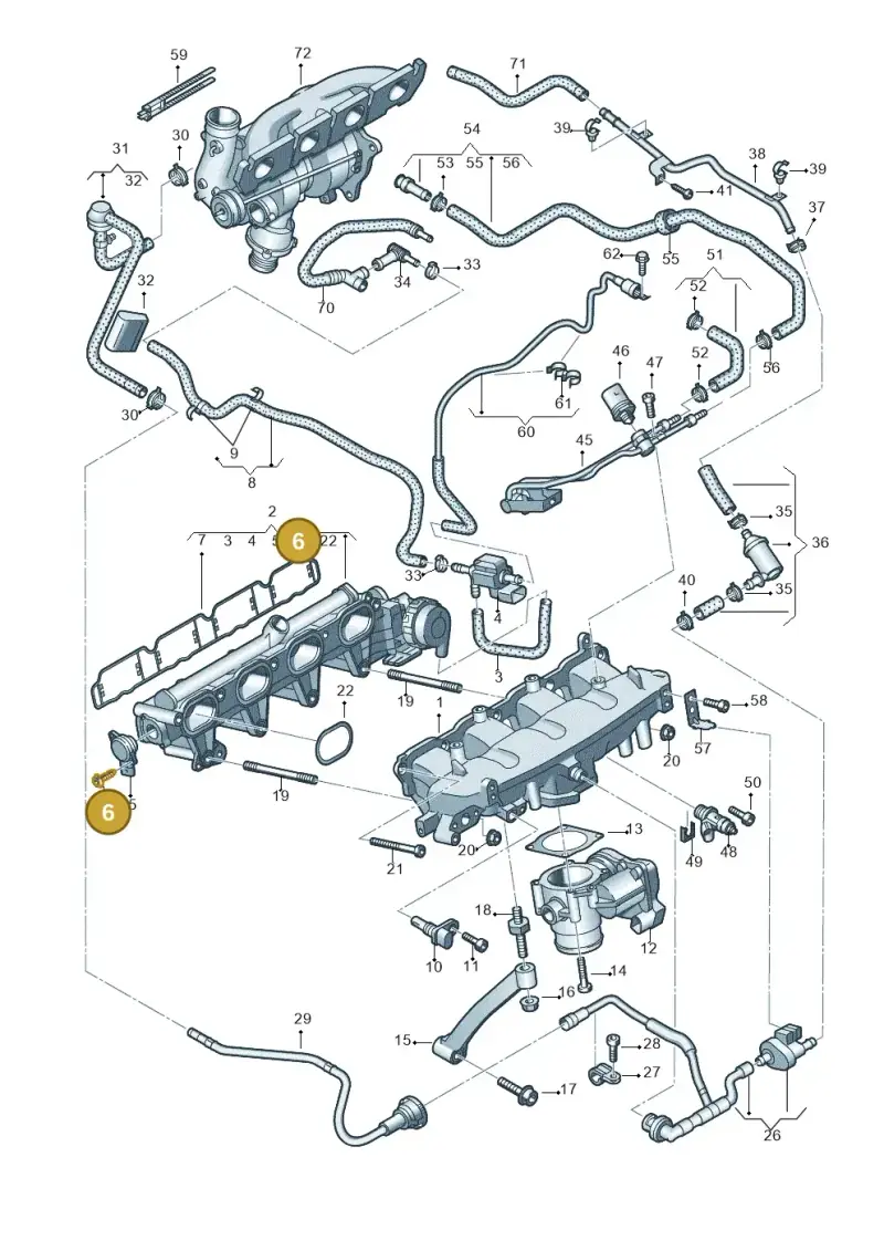 N10721301 — Audi Q5 qu. 2.0 TDI (2012-2017) diagram 736133220, position 6