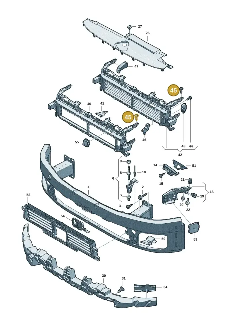 N10721401 — Audi A5 Limo 2.0 (2024-) diagram 8wk807000, position 45
