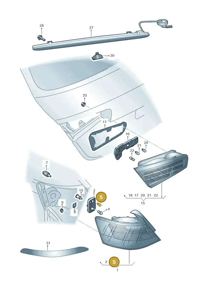 N10724402 — Audi A3 Sportback (2016-2020) diagram 745945000, position 5