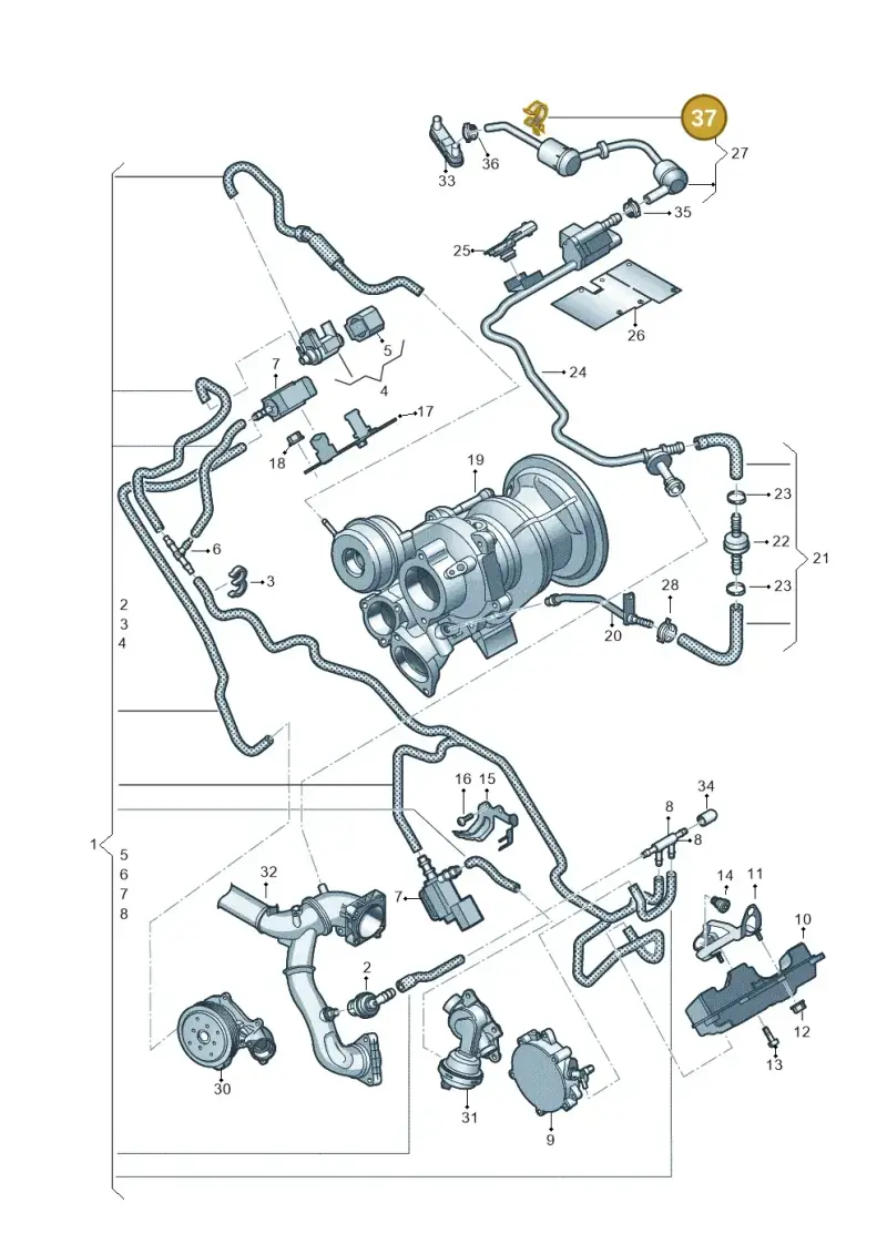 N10727001 — Audi A6 2.0 (2018-) diagram 897133520, position 37