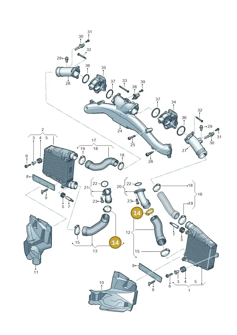 N10735101 — Audi A8L (2017-2022) diagram 838145080, position 14