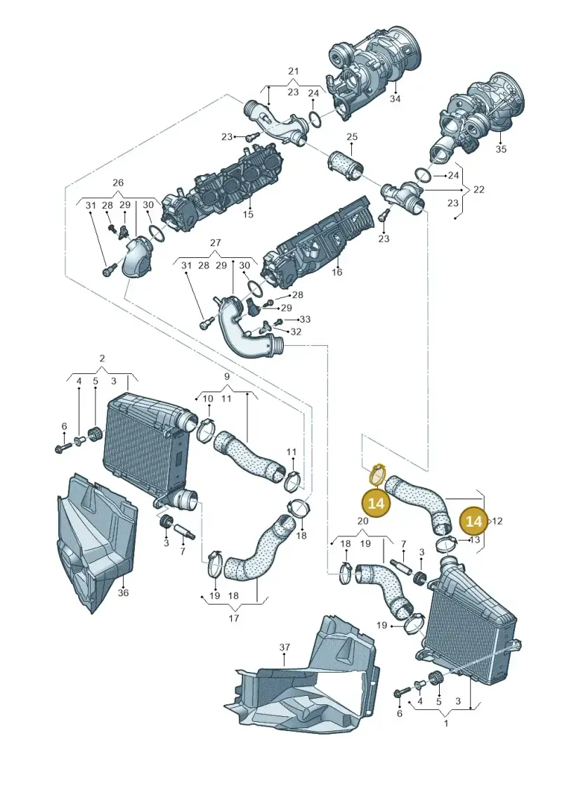 N10735101 — Audi A8L (2017-2022) diagram 838145550, position 14