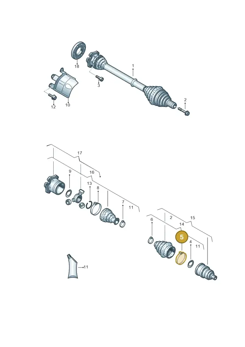N10740101 — Audi RS6 Avant (2013-2018) diagram 758407300, position 5
