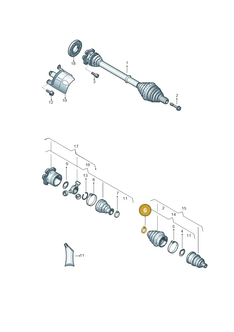N10740201 — Audi RS6 Avant (2013-2018) diagram 758407300, position 6