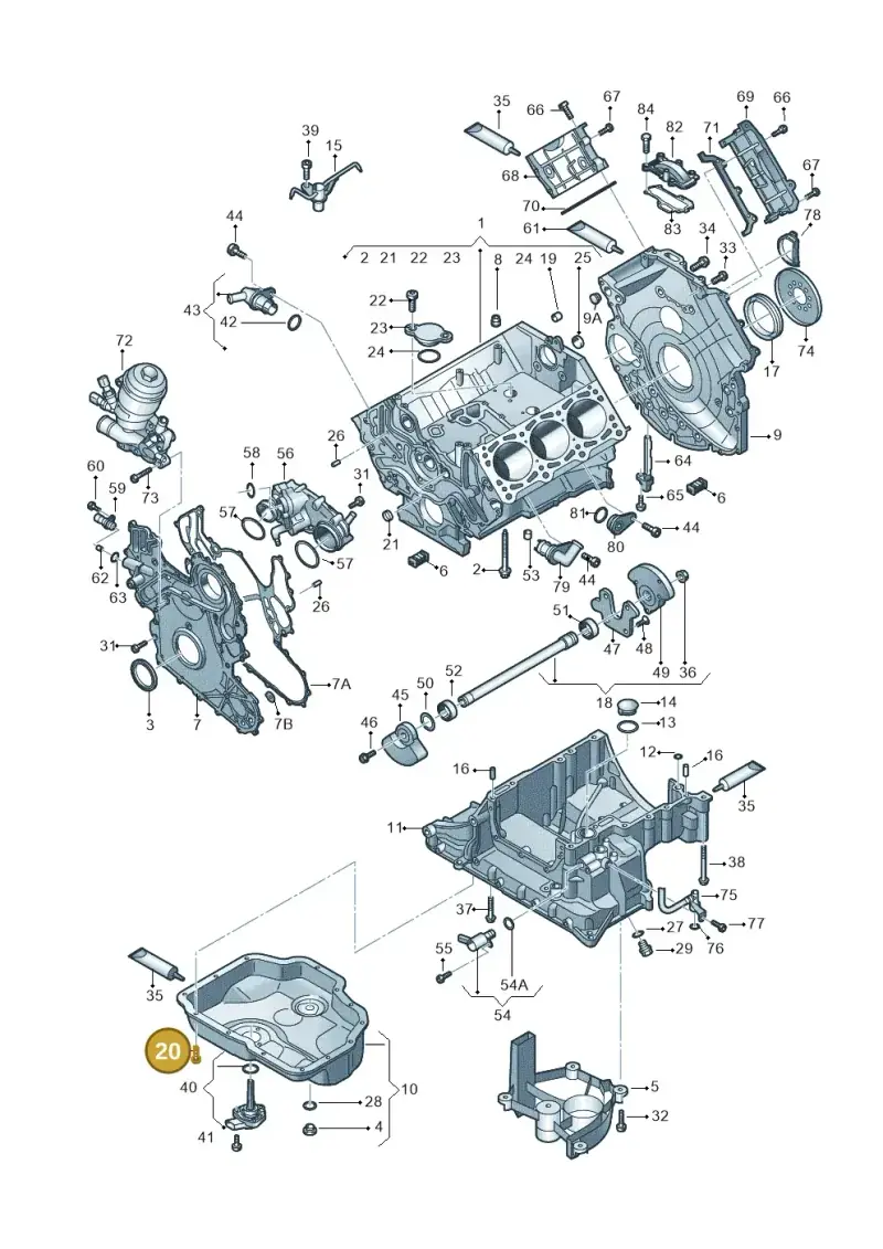 N10745101 — Audi A5 Sportback (2016-2020) diagram 798103540, position 20