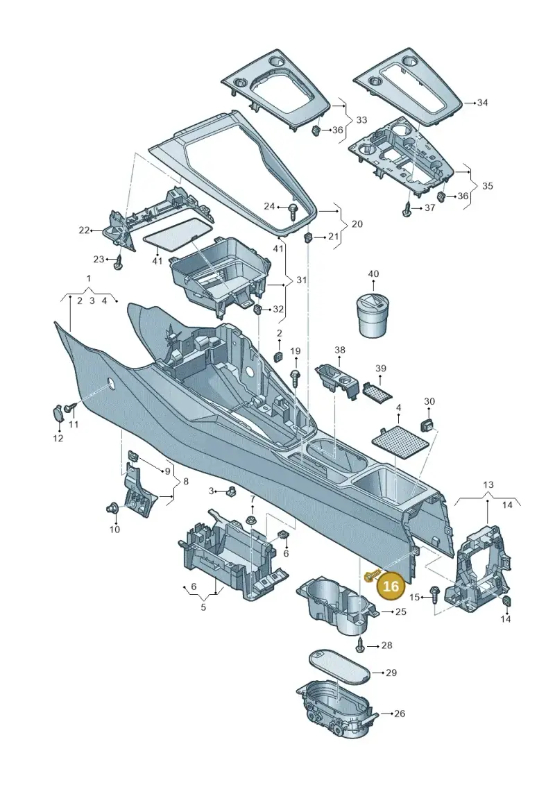 N10745201 — Audi A3 Sportback (2019-2021) diagram 596863500, position 16