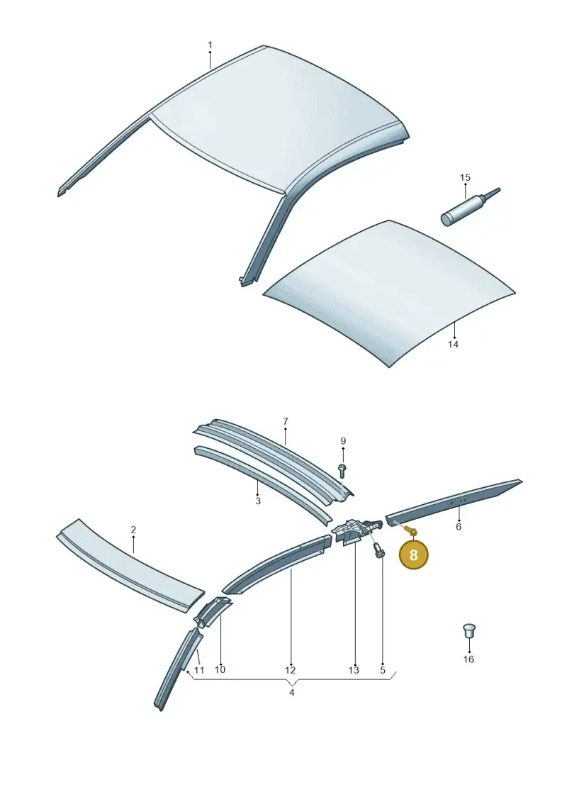 N10745801 — Audi R8 Spyder (2015-2024) diagram 872817000, position 8