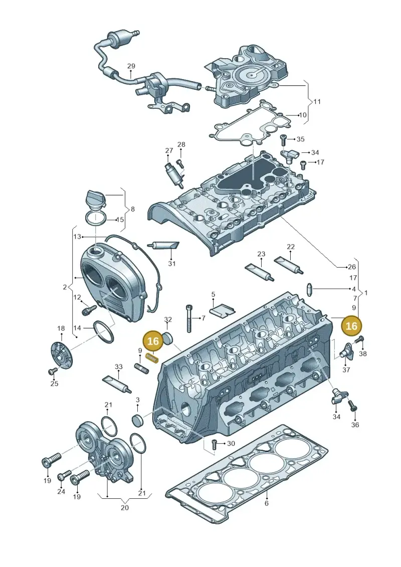 N10770201 — Audi A6 2.0 (2018-) diagram 848103290, position 16