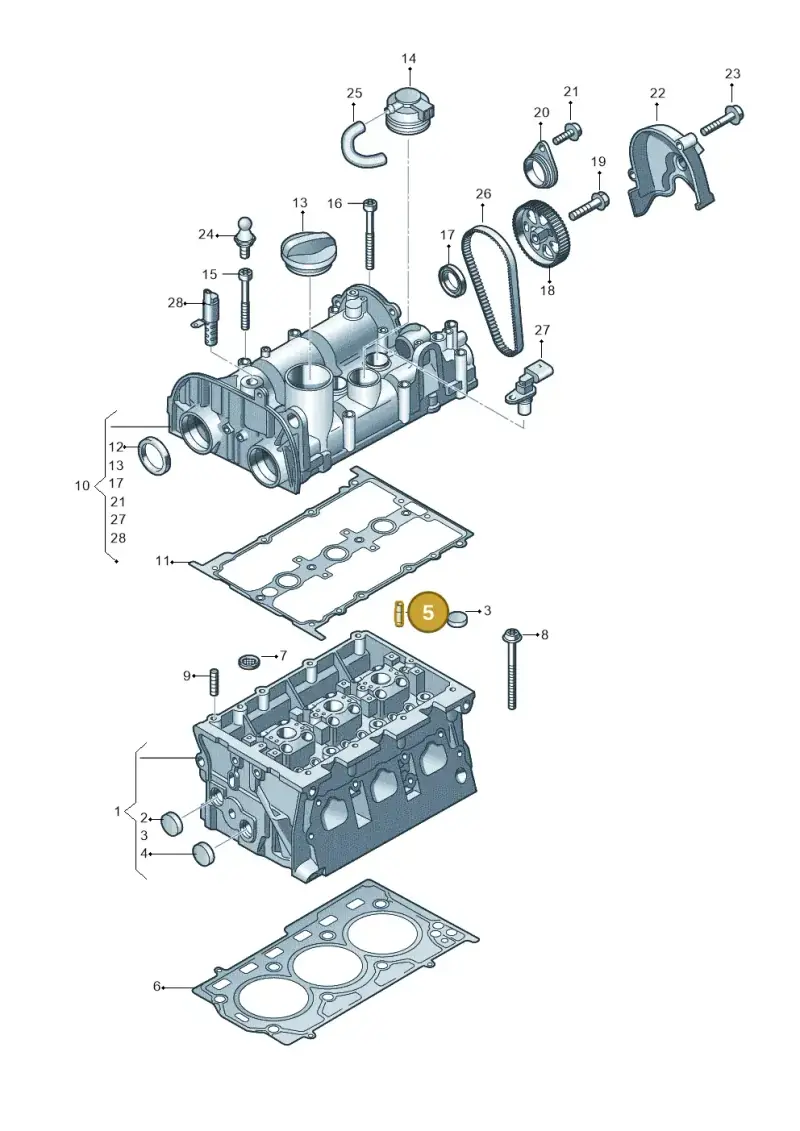 N10773501 — Audi A3 Sportback (2016-2020) diagram 723103500, position 5