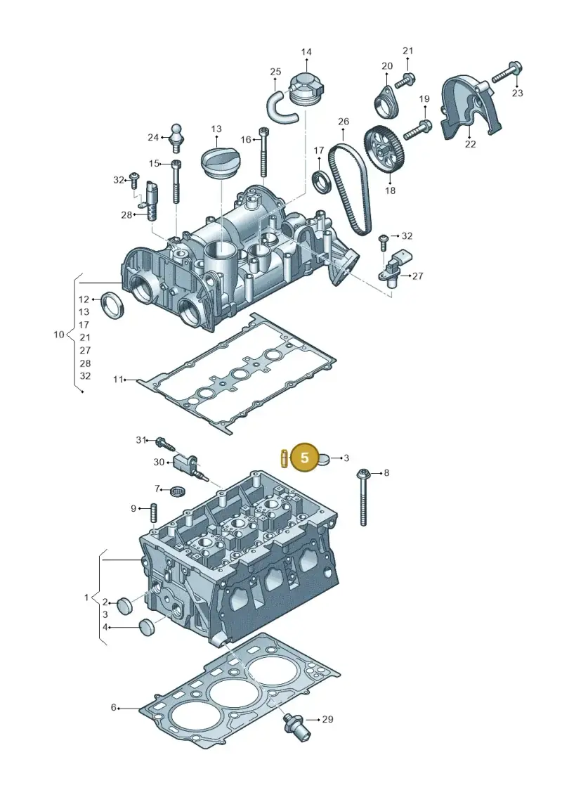 N10773501 — Audi A1 sportback 1.0 (2018-) diagram 803103250, position 5