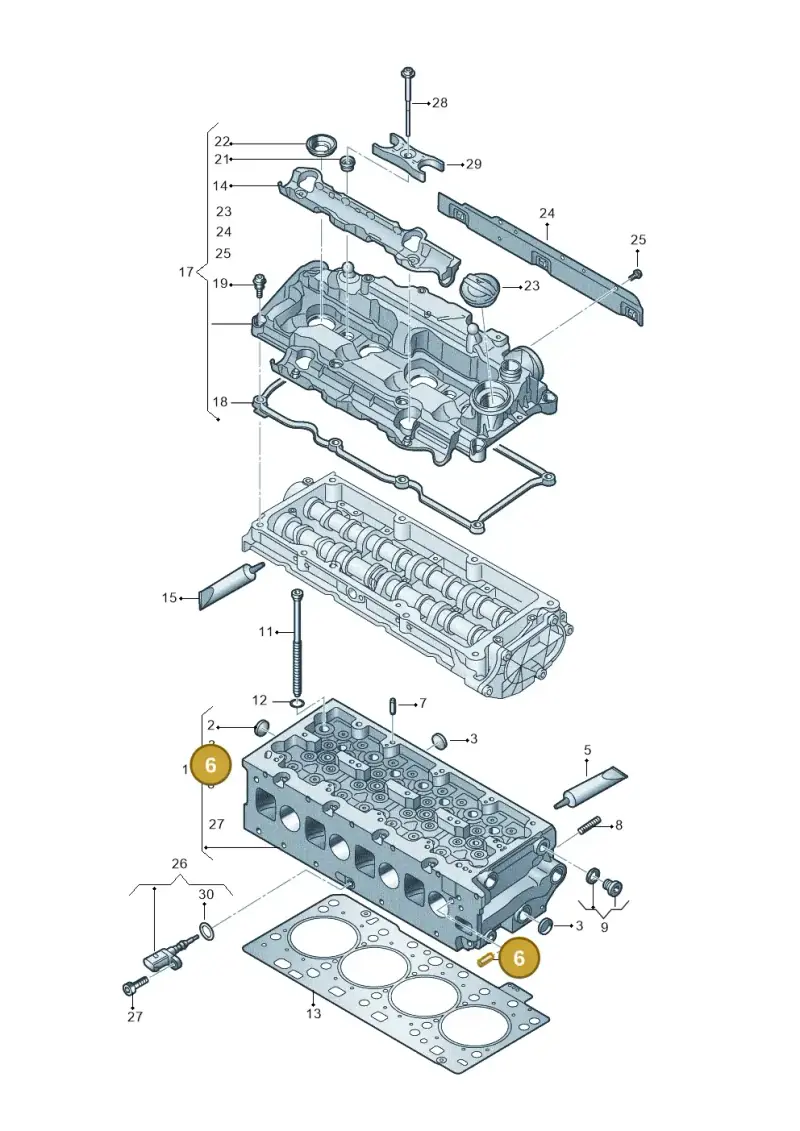 N10774801 — Audi A3 Sportback (2019-2021) diagram 596103611, position 6