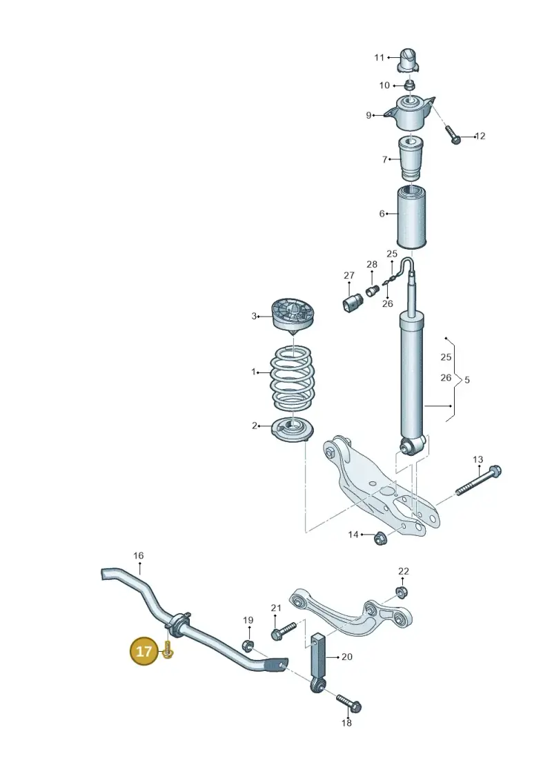 N10810701 — Audi A5 Limo 2.0 (2024-) diagram 849511040, position 17