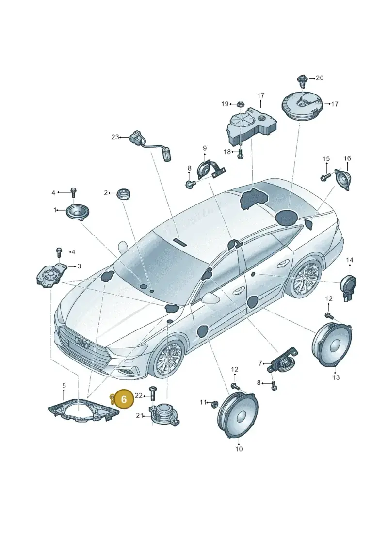 N10828001 — Audi RS7 Sportback (2019-) diagram 435035350, position 6