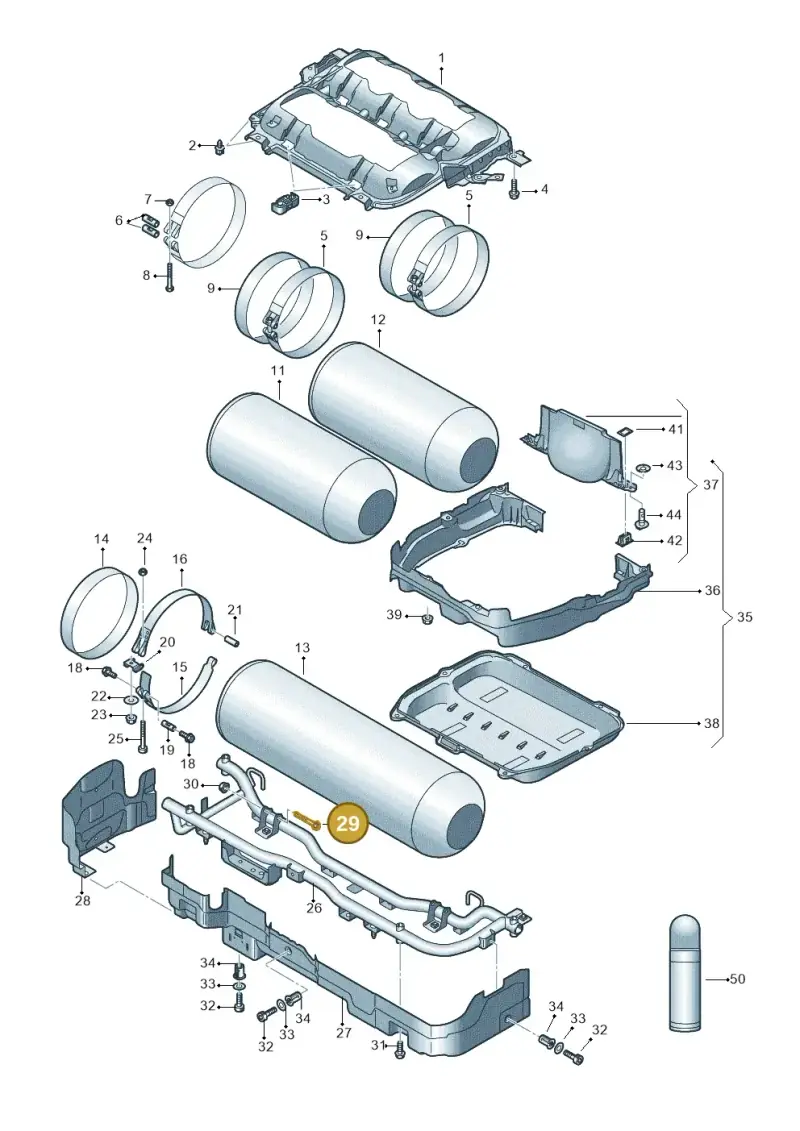 N10853201 — Audi A3 Sportback (2019-2021) diagram 596201190, position 29