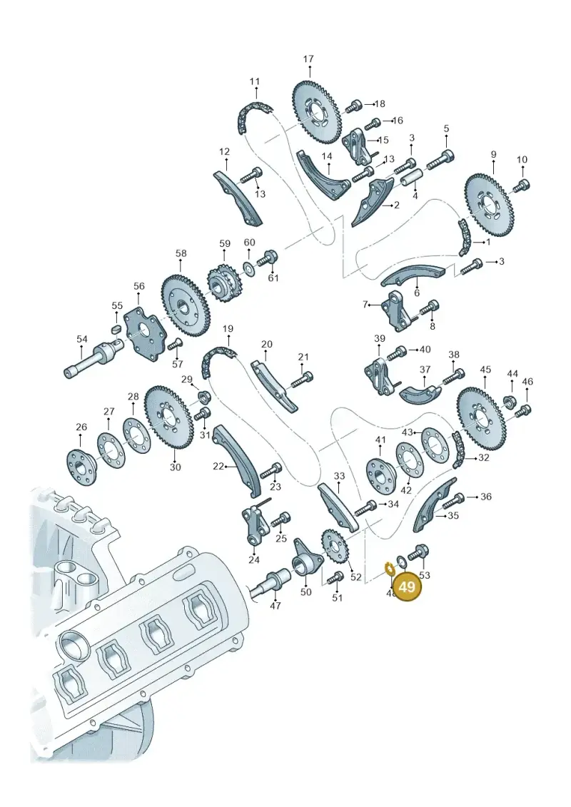 N90015401 — Audi Q7 qu. 3.0 TDI (2009-2015) diagram 493109350, position 49