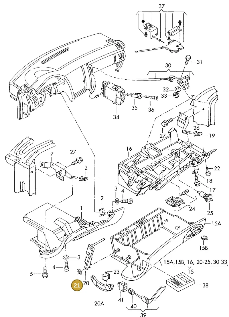 N90052702 — Audi A8 quattro (1999-2002) diagram 153857200, position 21