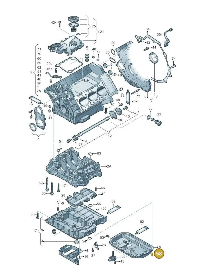 N90071102 — Audi A8L qu. 3.0 TDI (2013-2018) diagram 771103050, position 58