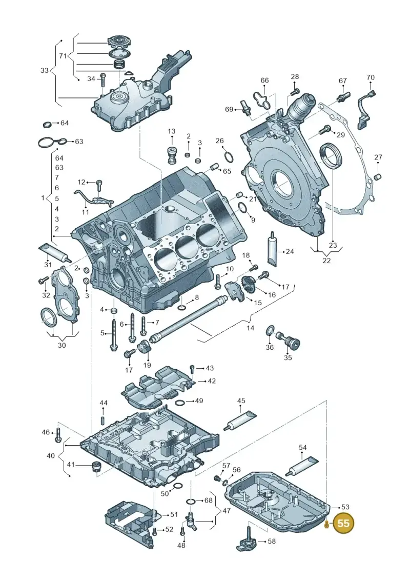 N90071102 — Audi Q7 qu. 3.0 TDI (2015-2019) diagram 771103100, position 55